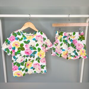 GAP - Relaxed T-Shirt and Ruffle Shorts - Summer Floral